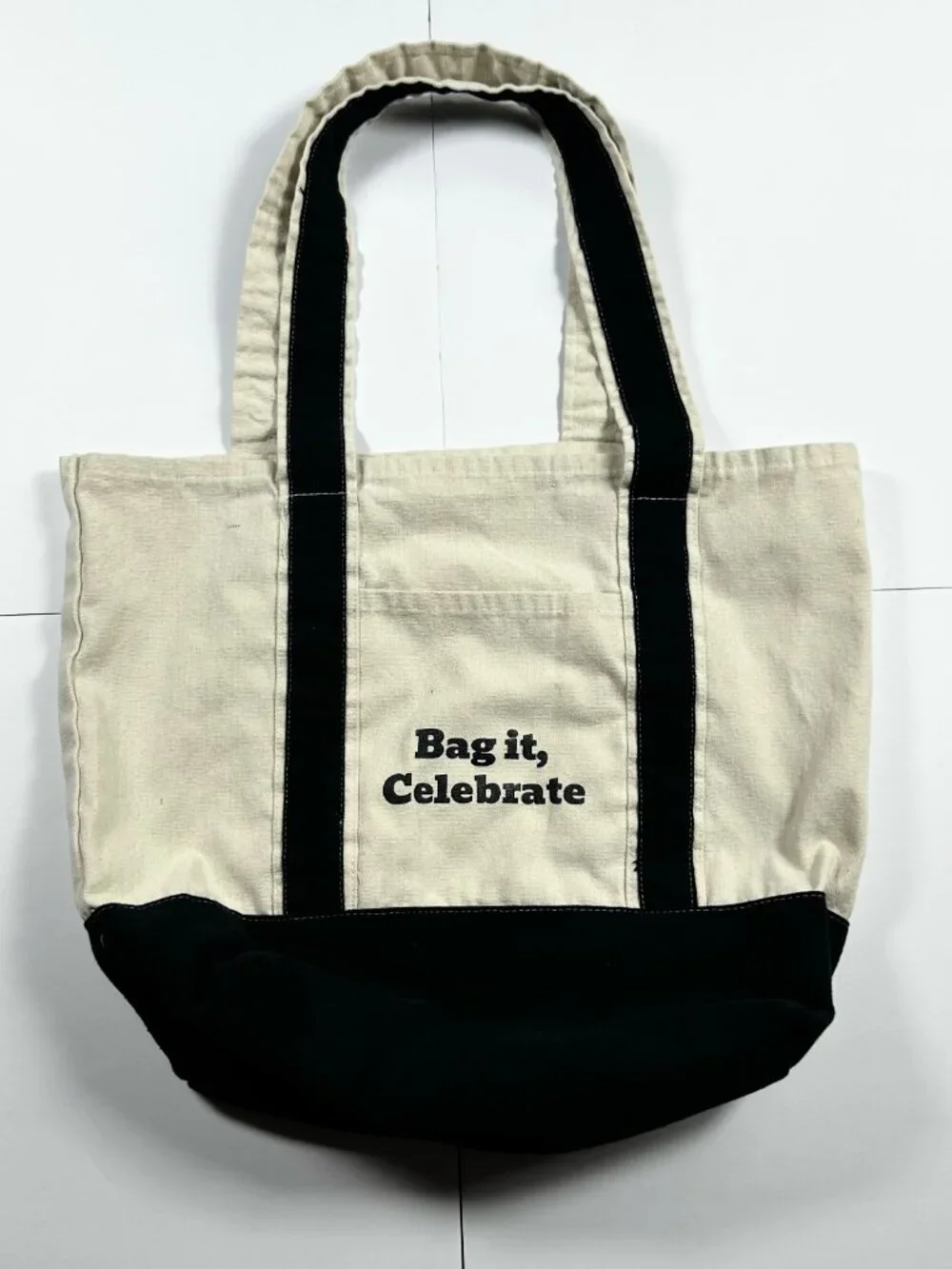 Cotton Canvas Tote Bag White‎ Beige & Black Reusable Grocery Shopping Cloth